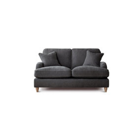 Sofas Express Tenby Charcoal Grey Tailored Pleat Manhattan 2 Seater Sofa