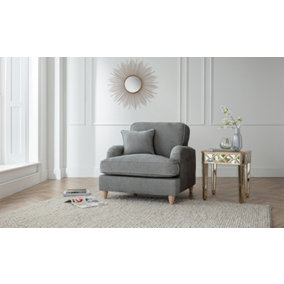 Sofas Express Tenby Charcoal Grey Tailored Pleat Manhattan Arm Chair