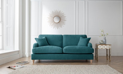 Sofas Express Tenby Emerald Green Tailored Pleat Manhattan 3 Seater Sofa