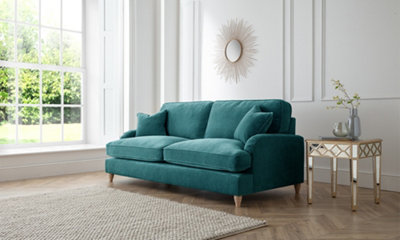 Sofas Express Tenby Emerald Green Tailored Pleat Manhattan 3 Seater Sofa