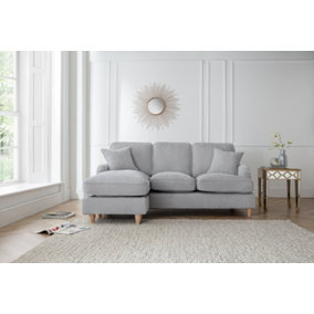 Sofas Express Tenby Ice White Left Hand Chaise Tailored Pleat Manhattan Sofa