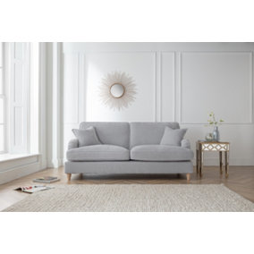 Sofas Express Tenby Ice White Tailored Pleat Manhattan 3 Seater Sofa