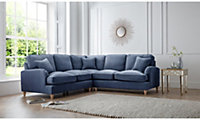 Sofas Express Tenby Navy Blue Tailored Pleat Manhattan 2 Seater Sofa