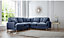 Sofas Express Tenby Navy Blue Tailored Pleat Manhattan 2 Seater Sofa
