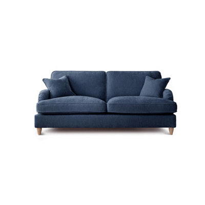 Sofas Express Tenby Navy Blue Tailored Pleat Manhattan 3 Seater Sofa