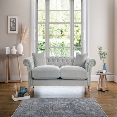 Sofas Express Tulip Chalk Grey Velvet  3 Seater Sofa