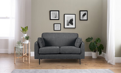 Sofas Express Vista Charcoal Grey Piped Edge Manhattan 2 Seater Sofa