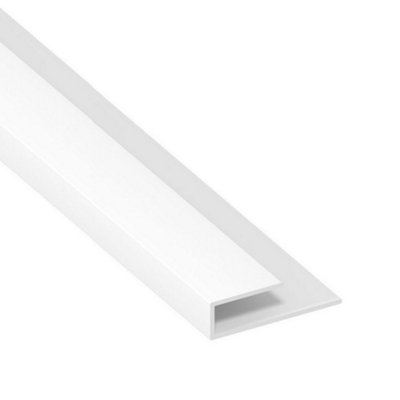 Soffit Board Edge Trim - White PVC Plastic Edge Trim for 9mm Board (L) 1m - 5 Length Pack