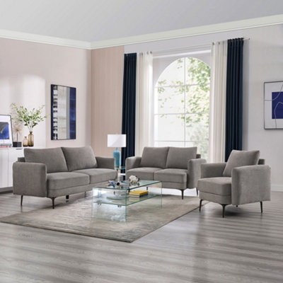 Sofia 1+2+3 Seater Fabric Sofa Set Mocha