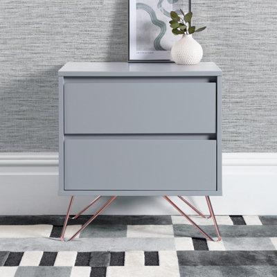 Grey and deals copper bedside table