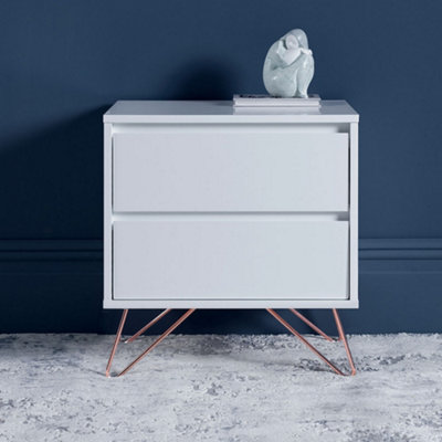 Grey and deals copper bedside table