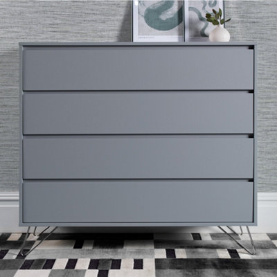 Sofia 4 Drawer Chest Harbour Mist With Stainless Steel Feet