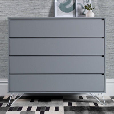 Sofia 4 Drawer Chest Harbour Mist With White Feet