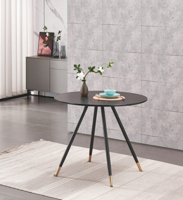 Sofia Dorchester LUX Dining Set, a Table and Chairs Set of 4, Black/Black