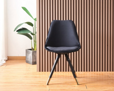 Sofia Dorchester LUX Dining Set, a Table and Chairs Set of 4, Black/Black