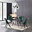Sofia Dorchester LUX Dining Set, a Table and Chairs Set of 4, Black/Green