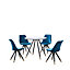 Sofia Dorchester LUX Dining Set, a Table and Chairs Set of 4, White/Blue