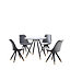 Sofia Dorchester LUX Dining Set, a Table and Chairs Set of 4, White/Light Grey