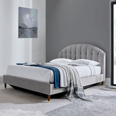 Grey upholstered online king bedroom set