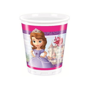 Sofia The First Plastic 200ml Party Cup (Pack of 8) Pink/Purple (One Size)
