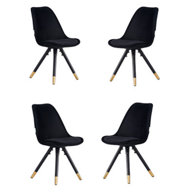 Four black deals dining chairs