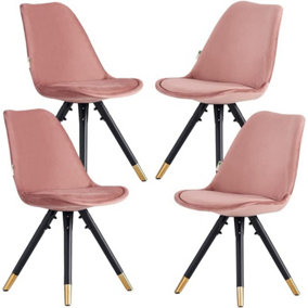 Sofia Velvet Dining Chair Set of 4, Pink
