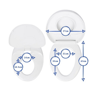 Soft Close Family Toilet Seats - White - 2pc - 3