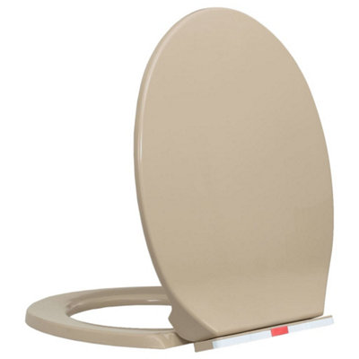 Soft-Close Toilet Seat Quick Release Beige Oval - 3