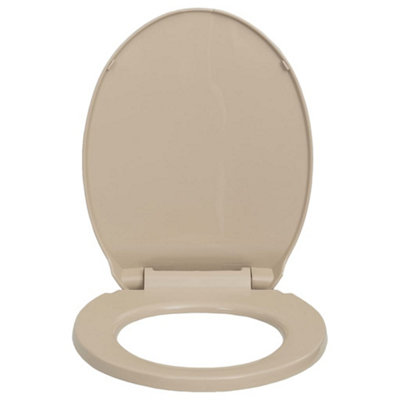 Soft-Close Toilet Seat Quick Release Beige Oval - 4