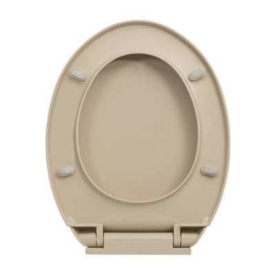 Soft-Close Toilet Seat Quick Release Beige Oval - 7