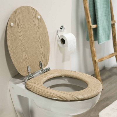 Soft-Close Toilet Seat Scaffold MDF Brown 252022546