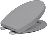 Soft Close Toilet Seat with Quick Release for Easy Clean - Grey
