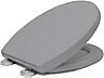 Soft Close Toilet Seat with Quick Release for Easy Clean - Grey