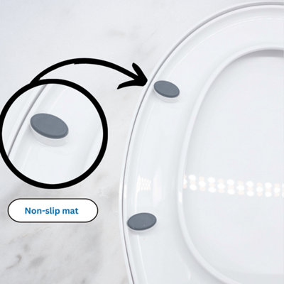 Soft Close White  Plastic Toilet Seat - 4