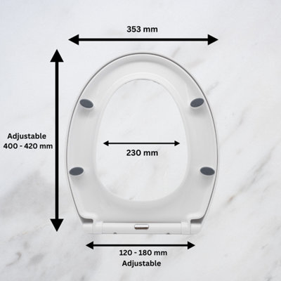 Soft Close White  Plastic Toilet Seat - 5