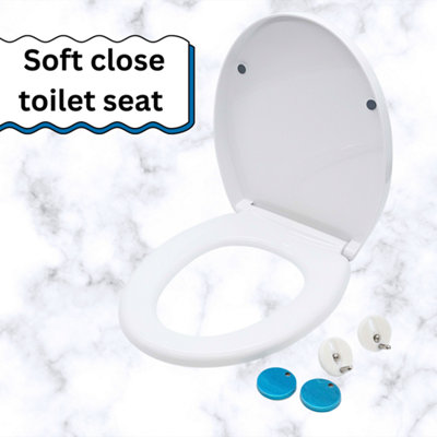 Soft Close White  Plastic Toilet Seat - 7
