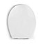 Soft Close White Toilet Seat - Luxury Bathroom Slow Seats Wc Heavy Duty D Shaped Easy to Install Fittings Included Home