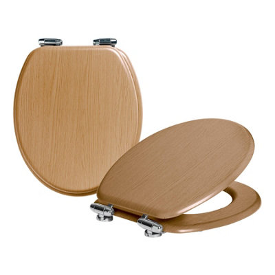 Soft Close Wooden Toilet Seats - Dark Oak - 2pc