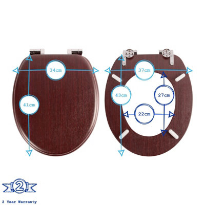 Soft Close Wooden Toilet Seats - Dark Oak - 2pc - 3