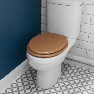Soft Close Wooden Toilet Seats - Dark Oak - 2pc - 5