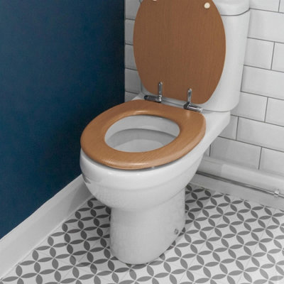 Soft Close Wooden Toilet Seats - Dark Oak - 2pc - 6
