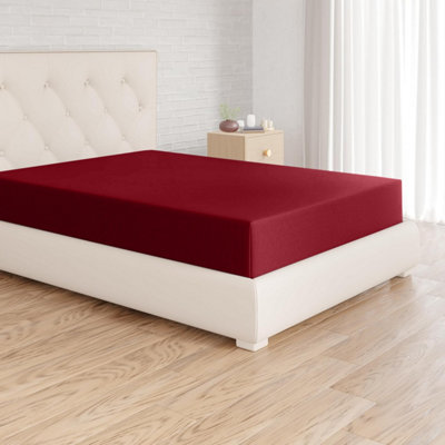 Soft Cotton Jersey Fitted Sheets King Size Extra Deep 30cm Bed Sheets Hotel Quality Anti Allergic Washable Luxury Fitted Bedsheet