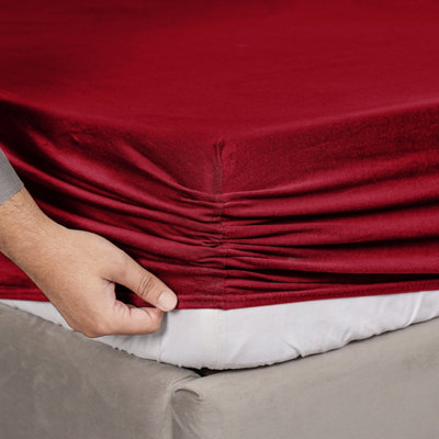 Soft Cotton Jersey Fitted Sheets King Size Extra Deep 30cm Bed Sheets Hotel Quality Anti Allergic Washable Luxury Fitted Bedsheet