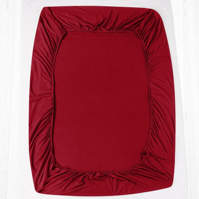 Soft Cotton Jersey Fitted Sheets King Size Extra Deep 30cm Bed Sheets Hotel Quality Anti Allergic Washable Luxury Fitted Bedsheet