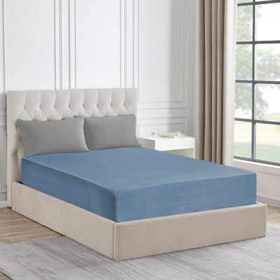 Soft Cotton Jersey Fitted Sheets King Size Extra Deep 30cm Bed Sheets Hotel Quality Anti Allergic Washable Luxury Fitted Bedsheet