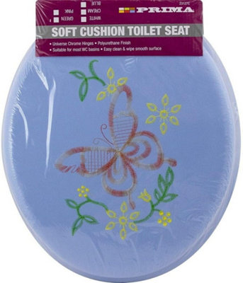 Soft Cushion Toilet Seat 18 Inch Home Bathroom Wc Easy Wipe Chrome Hinges