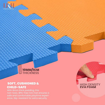 36-Piece EVA Foam Floor Mat Set - Russian Alphabet Interlocking Play Mats For Kids