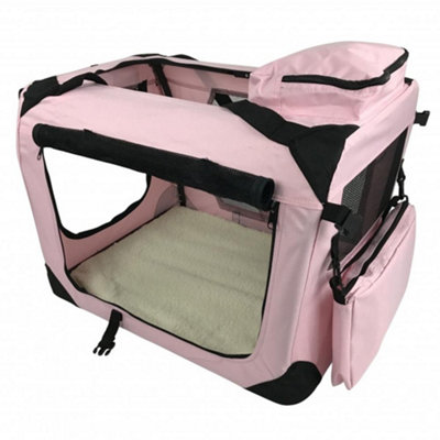 Soft Fabric Pet Crate Portable Travel Mesh Panels Fluffy Bedding Carry Pouches Pink XXL DIY at B Q