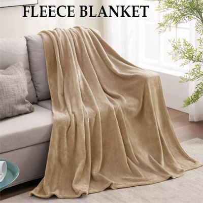 Soft Fleece Blanket Luxury Warm King Size Sofa Mink Bed Throw