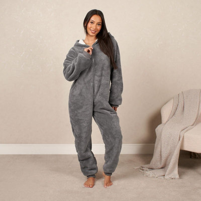 Soft Fleece Onesie Hooded Loungewear Pyjamas DIY at B Q